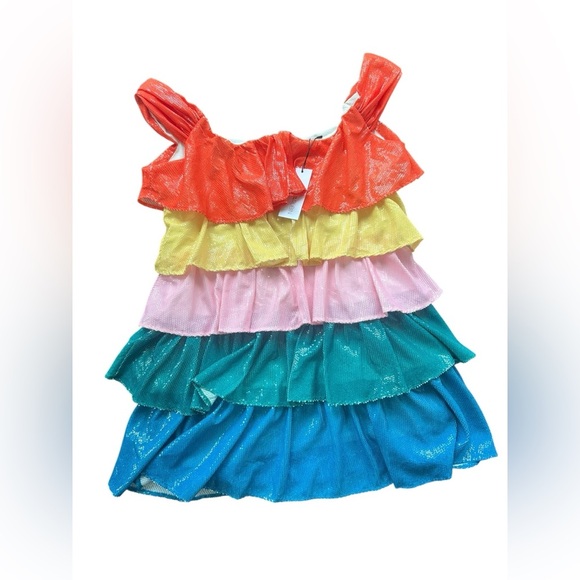 Olivia Rubin Clarissa Tiered Sequin Mini Dress Rainbow new with tags Size 12 - Picture 9 of 12